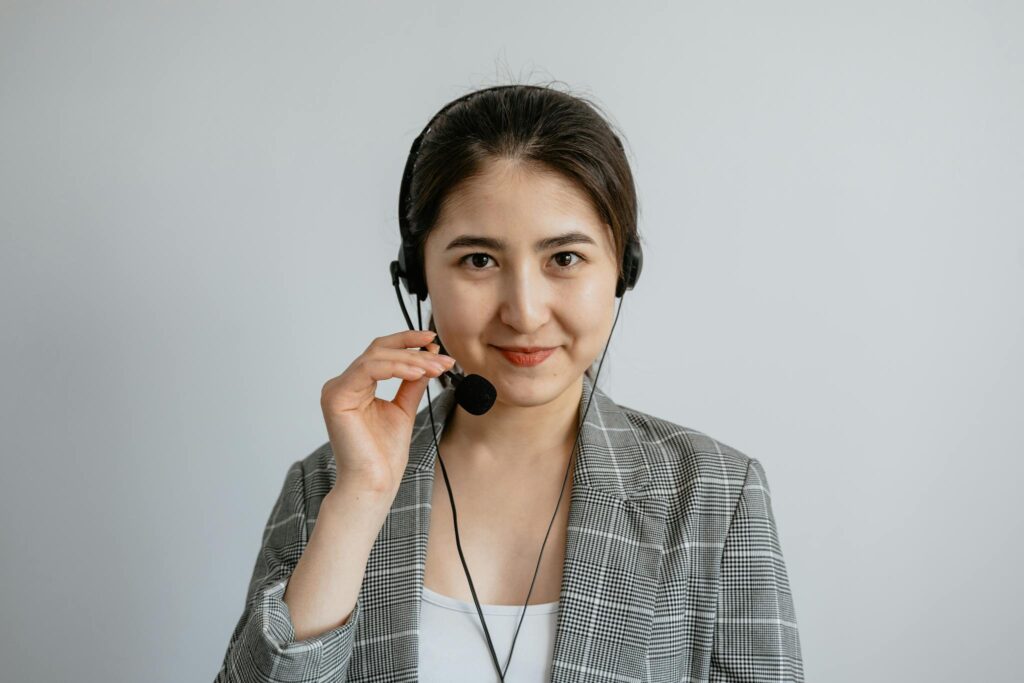 Woman Working as a Call Center Agent